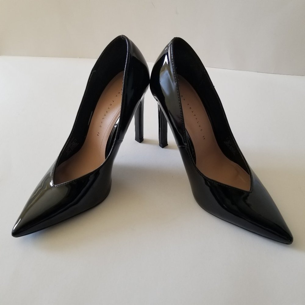 Zara Trafaluc Black Patent Leather Heels size EU 36 or US 5.5.